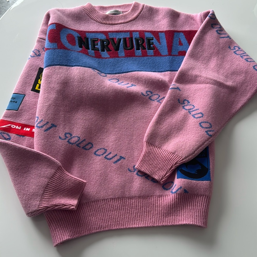 Nervure Patch Wool Sweater